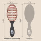 Wet Brush Ceramic Speed Dry Detangler, Black, Vented Blow-Dry Hair Brush | Soft HeatFlex Bristles, Up to 45% Faster Drying with Less Breakage, Smooth Shine & Easy Styling for All Hair Types