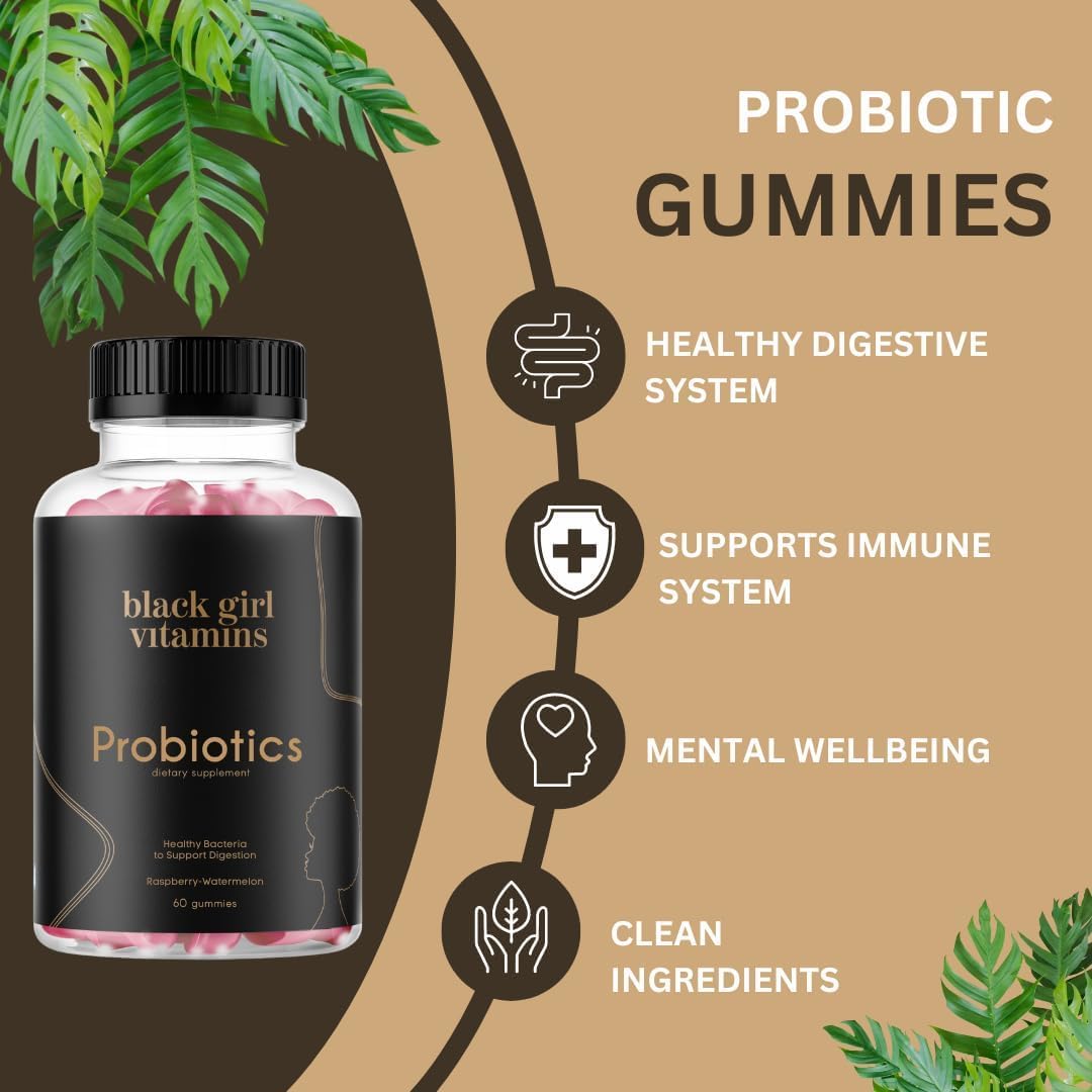 Black Girl Vitamins Complete Wellness Essentials - 30-Day Bundle with D3 Gummies, Probiotics, Hair-Skin-Nails + Sea Moss - 8 Key Nutrients for Immune, Skin & Energy Support