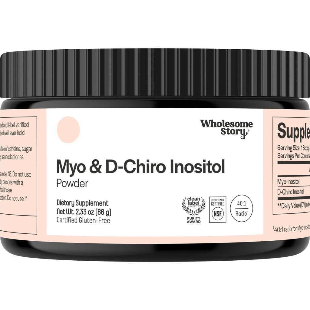 Wholesome Story Myo-Inositol & D-Chiro Inositol Supplement for Women | Fertility Supplements for Hormonal Balance & Ovarian Health Support | Myoinositol | Ideal 40:1 Ratio | 30 Servings