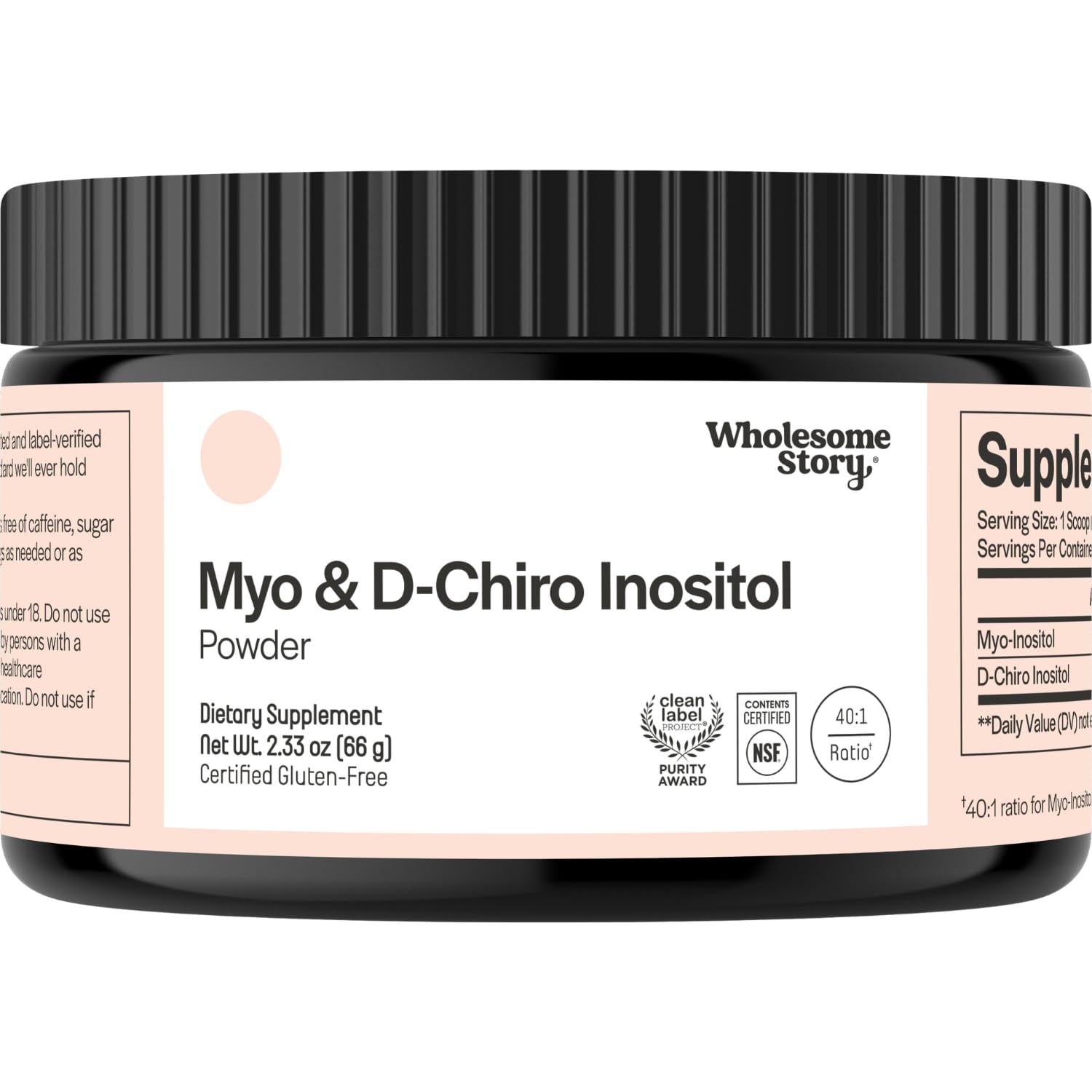 Wholesome Story Myo-Inositol & D-Chiro Inositol Supplement for Women | Fertility Supplements for Hormonal Balance & Ovarian Health Support | Myoinositol | Ideal 40:1 Ratio | 30 Servings