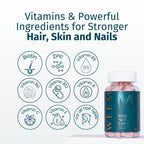 WEEM Hair Skin and Nails Gummies - Supports Healthy Hair - Vegan biotin Vitamins for Women & Men Supports Faster Hair Growth, Stronger Nails, Healthy Skin, Extra Strength (1)