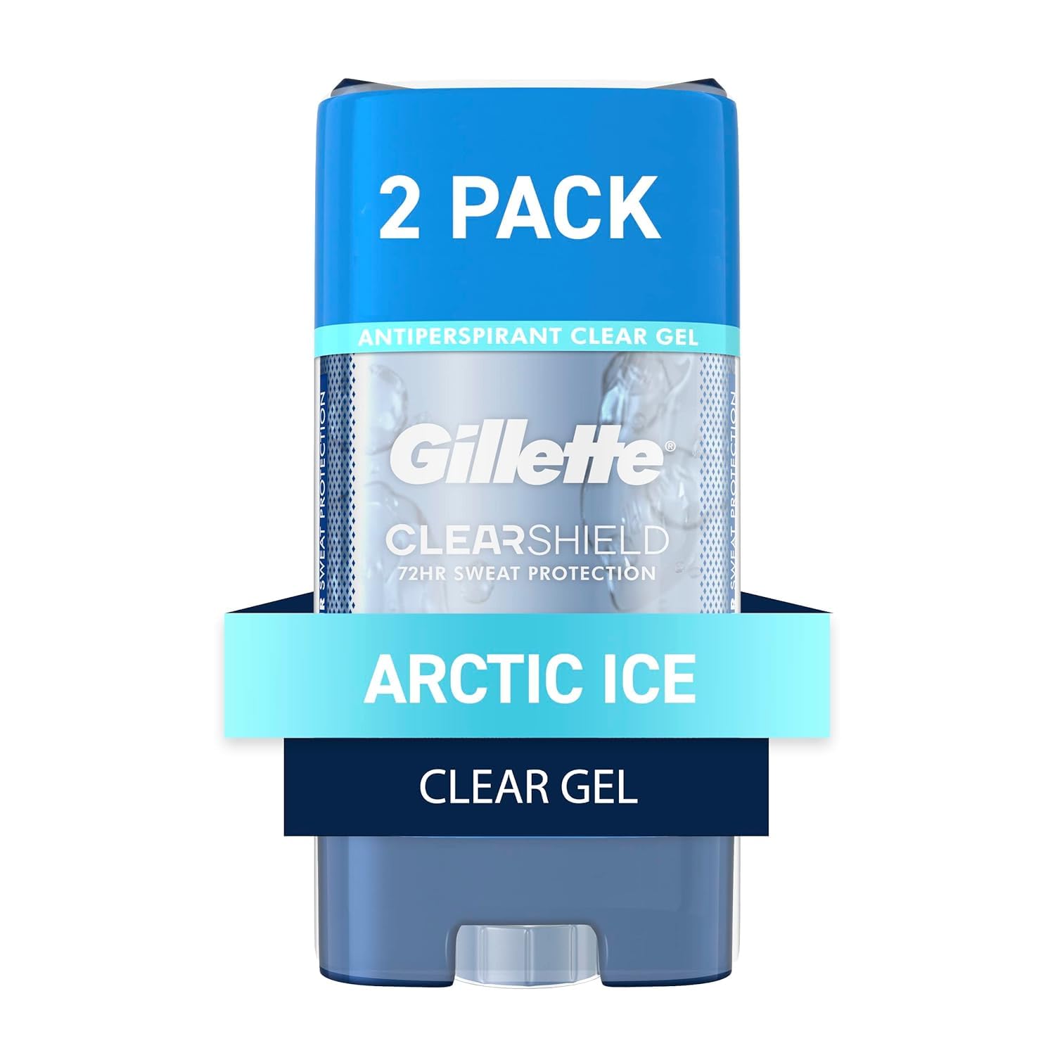 Buy now Gillette Antiperspirant and Deodorant for Men, 72hr Sweat & Odor Protection, Long Lasting Freshness, Anti-White Mark Technology, Clear Gel, Arctic Ice Scent, 3.8 oz (Pack of 2) at indiglob india