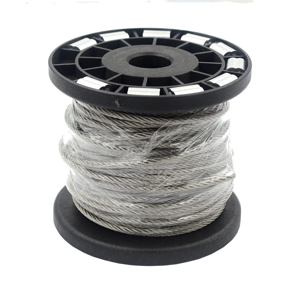 Buy now DGOL Coated 100 ft Picture Wire 304 Stainless Steel Rope 1/16 inch (1.5 mm) Photo Hanging Cable,7x7 Standard Core,100 feet,with 10pcs Sleeves 1 8 inch (3 mm) 50 ft at indiglob india