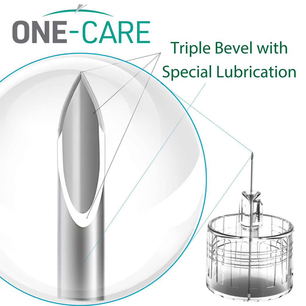 ONE-CARE Pen Tips, 32G x 4mm, Ultra-Fine, Twist-On Design, 100 Count