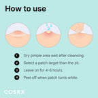 Buy now COSRX Acne Pimple Patch Absorbing Hydrocolloid Original 3 Size Patches for Blemishes and Zits Cover, Spot Stickers for Face and Body, Not Tested on Animals (72) at indiglob india