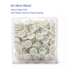 Disposable Latex Finger Cots, Medium Size Waterproof Finger Protectors, Anti-Slip Powder-Free Finger Sleeves for Electronics Repair, Crafting, Beauty Nail Art & Household Use (Approx. 105 PCS)