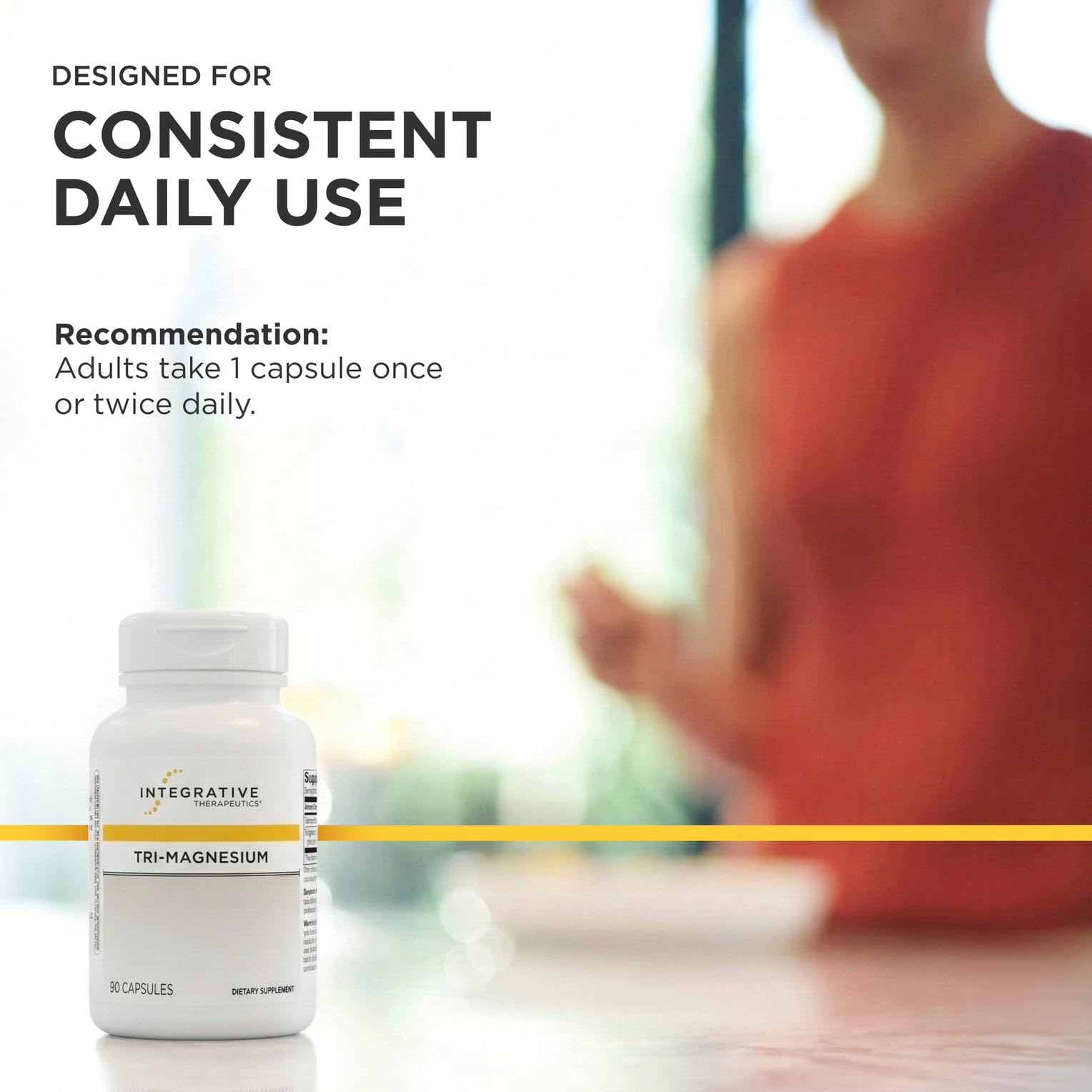Integrative Therapeutics Tri-Magnesium - Supports Cellular Energy & Energy Metabolism* - Magnesium Supplement for Heart & Nerve Health Support* - Third-Party Tested - 90 Capsules (90 Servings)