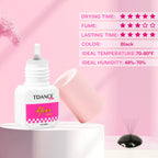 TDANCE Eyelash Extension Glue /0.5-1 Sec Dry/Retention – 7 Weeks/Lash Extension Glue for Professional Use Only (0.17 fl. oz / 5ml)