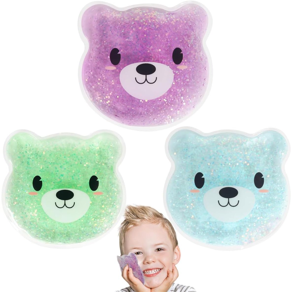 Buy now Hilph Kids Ice Packs for Boo Boos, Toddler Dinosaur Ice Pack Reusable Childrens Boo Boo Buddy Hot Cold Gel Packs for Kids Injuries, Pain Relief, Bumps & Bruises, Breastfeeding, Lunch Box (3 Packs) D-3 Bears at indiglob india