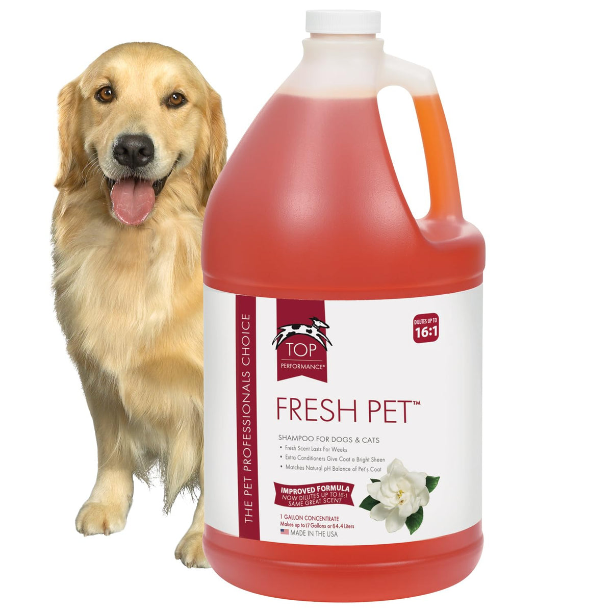 Top Performance Fresh Pet Shampoo, 1-Gallon,Black