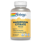 Solaray Magnesium Citrate, 400mg per Serving, 90 Vegan Capsules | Magnesium Citrate Capsules, Supplement for Calm, Bone Health, Cellular Energy, Heart & Muscle Support