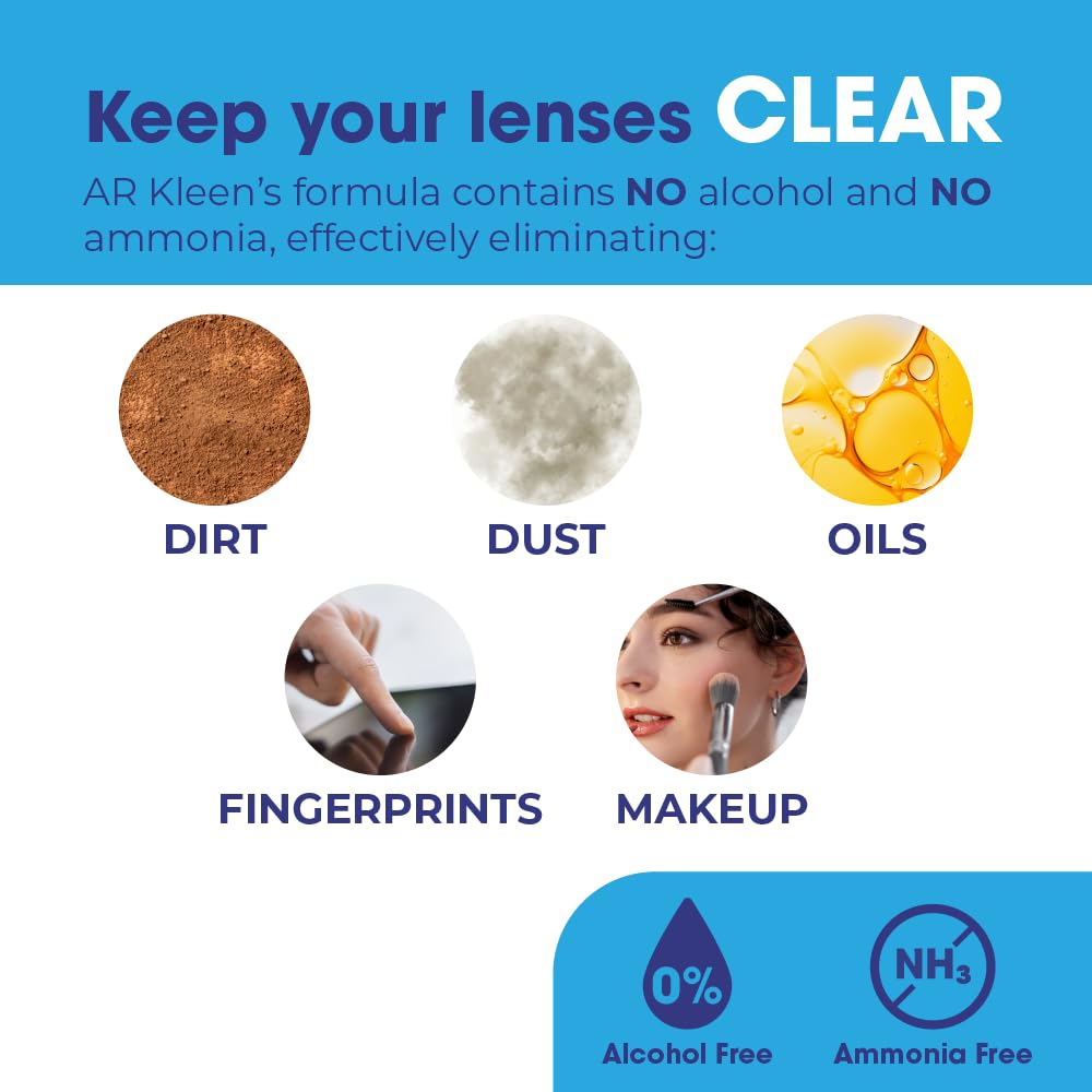 AR Kleen® Lens Cleaner Kit | 9 Ounces | Multi-Purpose Lens Cleaner | No Streaks | Ammonia and Alcohol Free