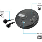 Buy now GPX PC332B Portable CD Player with Anti-Skip Protection, FM Radio and Stereo Earbuds - Black at indiglob india