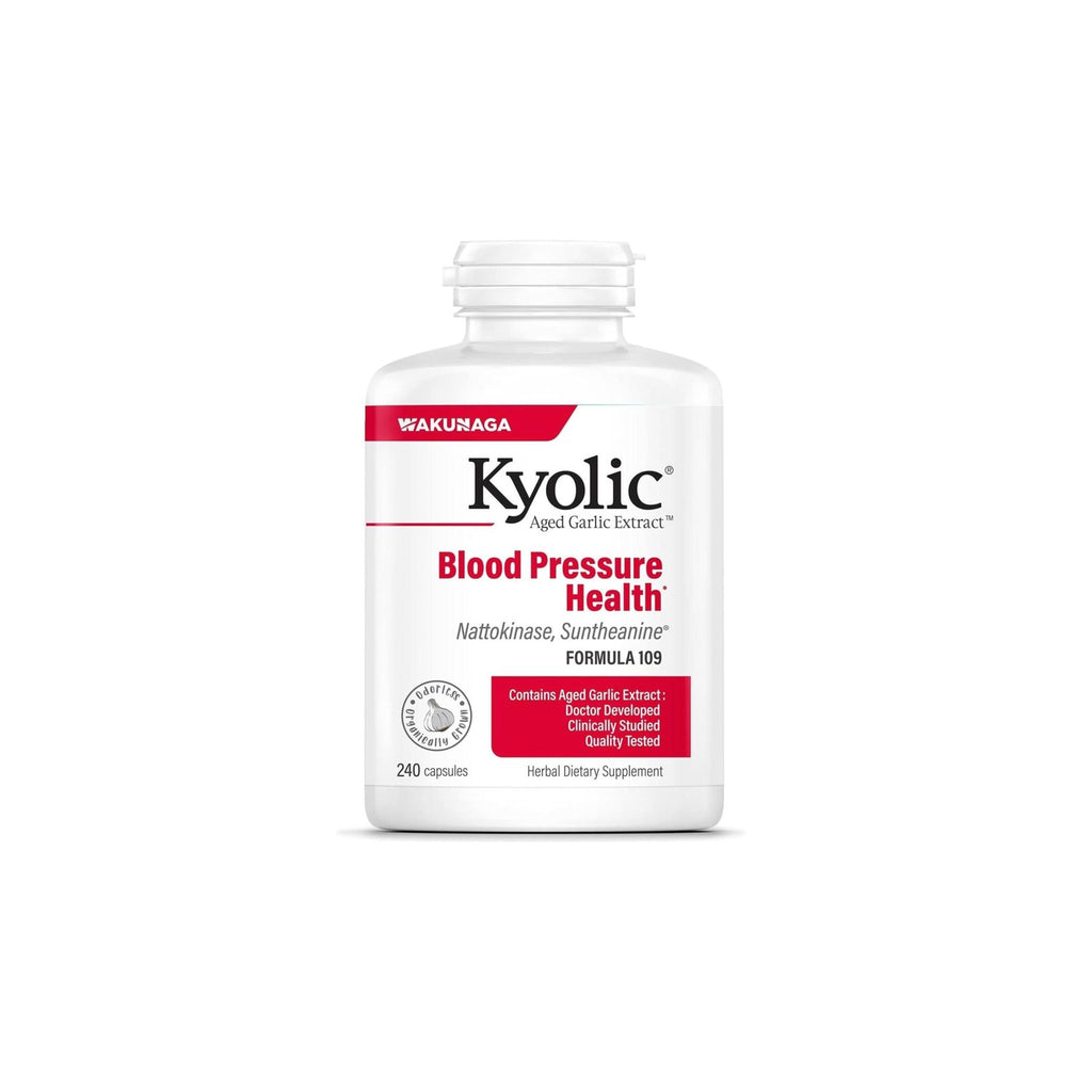 Kyolic Aged Garlic Extract Blood Pressure Health* Formula 109, 80 Capsules | Supports Healthy Blood Pressure and Overall Heart Health with Odorless,Organically Grown Aged Garlic Extract, Non-GMO
