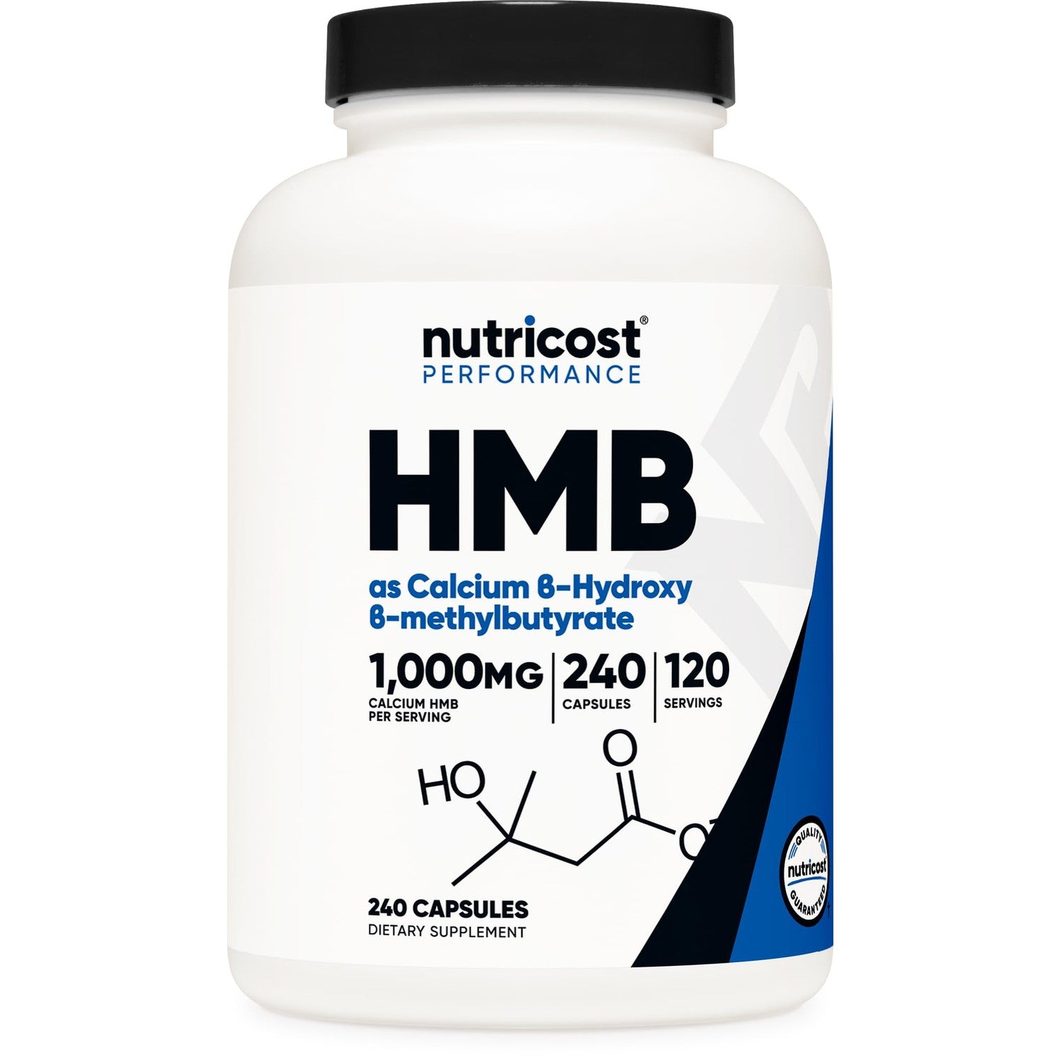 Nutricost HMB (Beta-Hydroxy Beta-Methylbutyrate) 1000mg, 120 Capsules | 500mg Per Capsule, 60 Servings - Gluten Free and GMO-Free