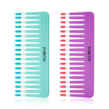 2-Pack Wide-Tooth Anti-Static Comb Set-6.1inch Handle-Free Design, Suitable for Curly, Wet & Dry Hair, Portable Travel Detangling Comb (Purple+Blue)