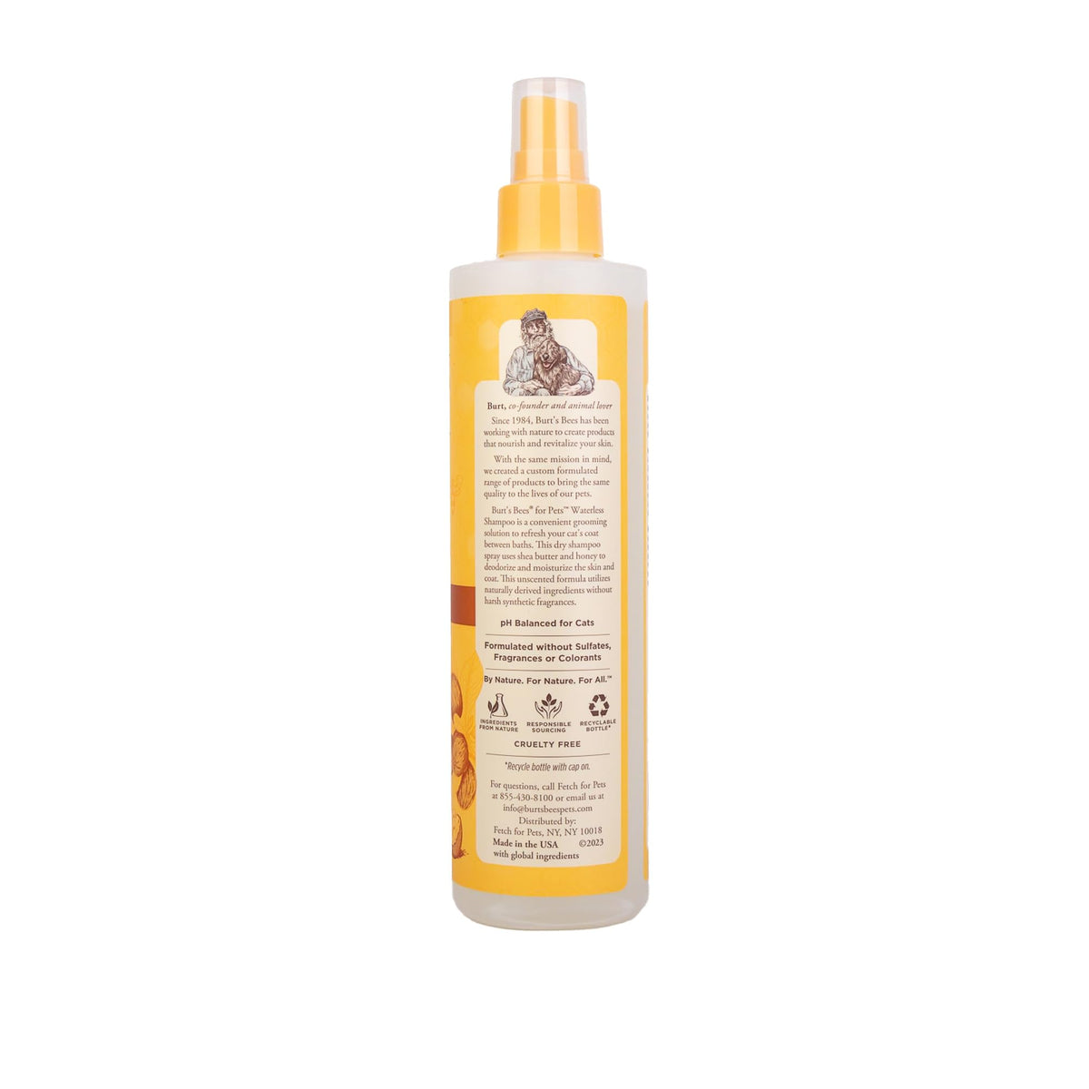 Burts Bees for Pets Waterless Cat Shampoo Spray, 10 Fl Oz