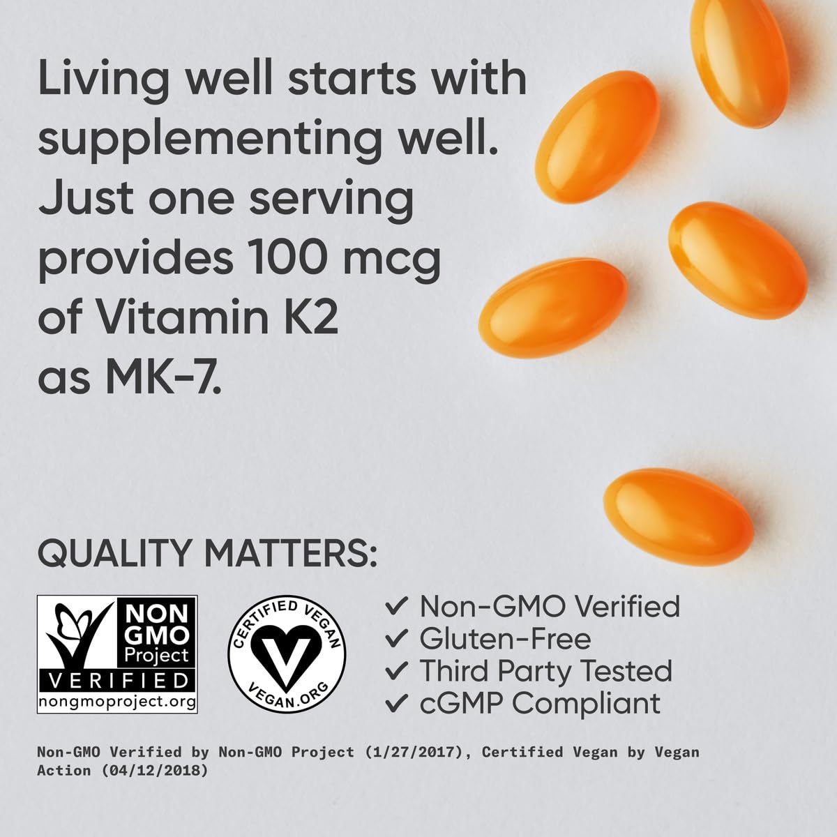 Sports Research® Vitamin K2 as MK-7 100mcg, 60 Count Plantgels™ | Supports Bone & Heart Health w/Highly Bioavailable MK-7 & Coconut MCT oil for Better Absorption · Plant-Based, Soy-Free