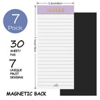 Utron 7 Pack Magnetic Notepads for Refrigerator, Morandi Color Magnetic Grocery List Pad for Fridge, Full Magnet Back Shopping Lists, 30 Sheets Per Note Pads