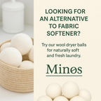 Natural Wool Dryer Balls | Reusable Natural Fabric Softener | Reduces Wrinkles & Drying Time | Large Dryer Balls is a Better Alternative to Plastic Balls and Liquid Softener| Saves Energy (Pack of 6)