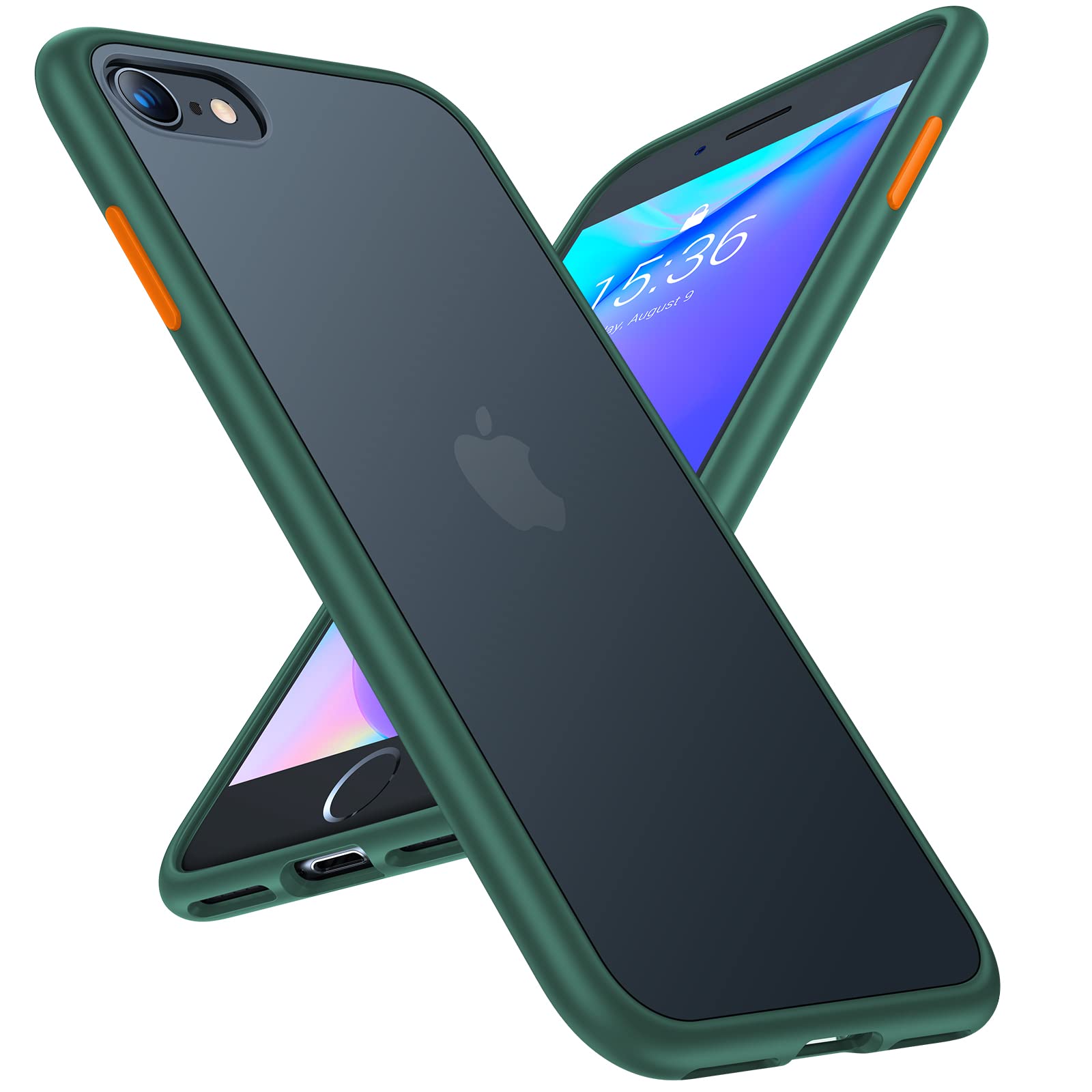 Buy now TORRAS Tough Shockproof for iPhone 13 Pro Case, [Military-Grade Drop Tested] Ultra-Durable Matte Hard PC Back with Soft Silicone Edge Slim Protective for iPhone 13 Pro Phone Case,Translucent Black iPhone SE 4.7" Green at indiglob india