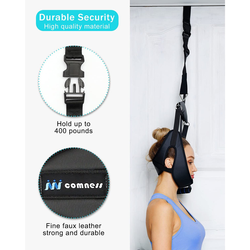 comness Cervical Neck Traction Device Over Door for Home Use, Portable Neck Stretcher Hammock for Neck Pain Relief, Physical Therapy AIDS for Neck Decompressor.