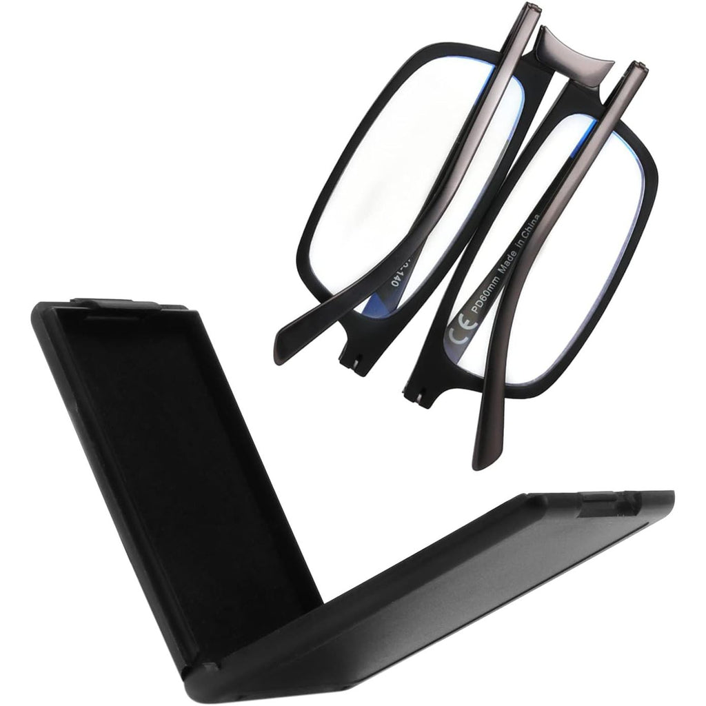 Buy now SKYOAK Evolved Folding Reading Glasses For Women Men Blue Light Blocking Anti UV Eyestrain Foldable Portable Compact Readers with Flat Hard Case Pocket Computer glasses 1.5 BLACK Full Size-black 1.5 x at indiglob india