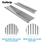 Cafhelp 2 Pack Dog Combs with Rounded Ends Stainless Steel Teeth, Cat Comb for Removing Tangles and Knots, Professional Grooming Tool for Long and Short Haired Dog, Cat and other pets, 6.3IN/7.4IN