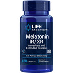 Life Extension Melatonin IR/XR 120 Capsules - Immediate & 7 Hour Extended-Release - Night Time Supplement - Supports Staying Asleep - Non-GMO, Gluten-Free