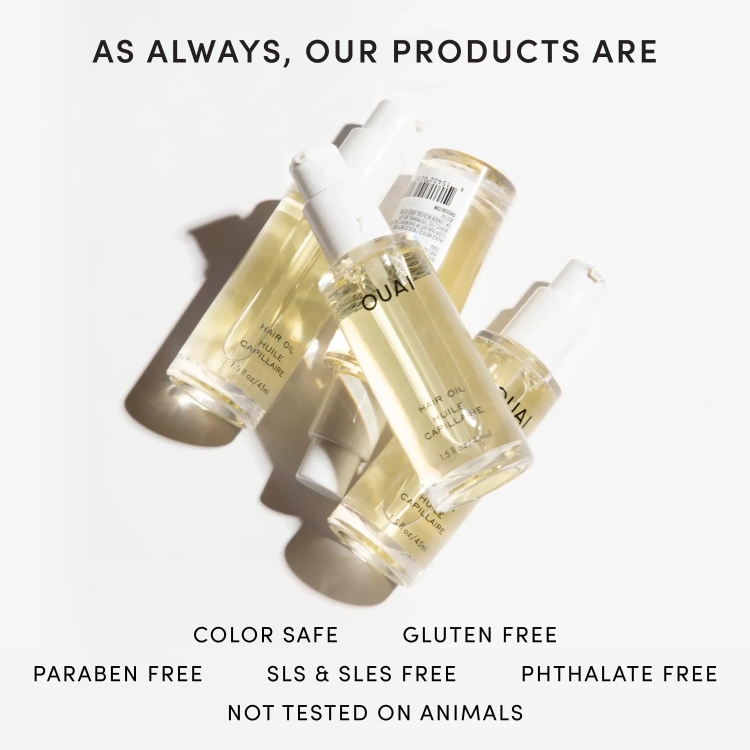 OUAI Hair Oil Travel Size - Helps Reduce Frizz (0.45 Fl Oz) | Add Shine and Smooth Split Ends - Color Safe Formula - Paraben, Phthalate and Sulfate Free