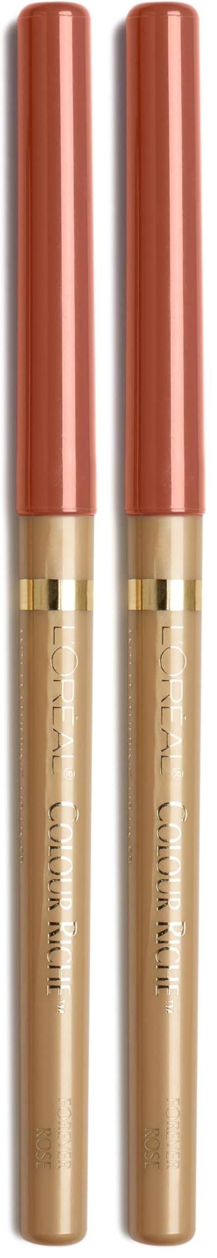 Buy now L'Oreal Paris Colour Riche Lip Liner Pencil, Creamy Lip Liner with Omega 3 and Vitamin E, 783 More Chocolate (Brown) Forever Rose 0.01 Ounce (Pack of 2) at indiglob india