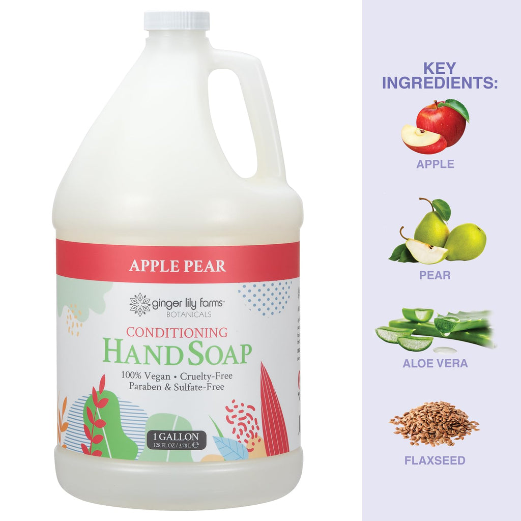 Buy now Ginger Lily Farms Botanicals All-Purpose Liquid Hand Soap Refill, 100% Vegan & Cruelty-Free, Apple Pear Scent, 1 Gallon (128 fl. oz.) at indiglob india