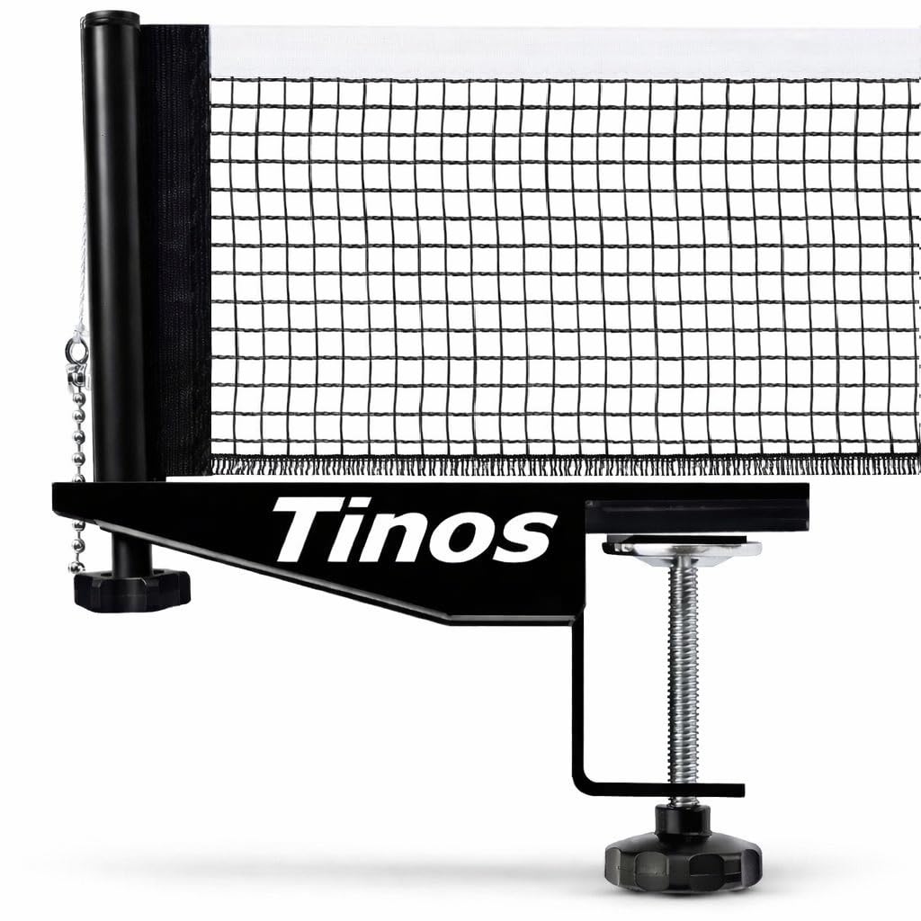 TINOS Premium Table Tennis Net & Post | Pro Screw Clamp Ping Pong Net