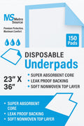 Disposable Underpads 23x36, 150 Count for Adults, Elderly & Baby
