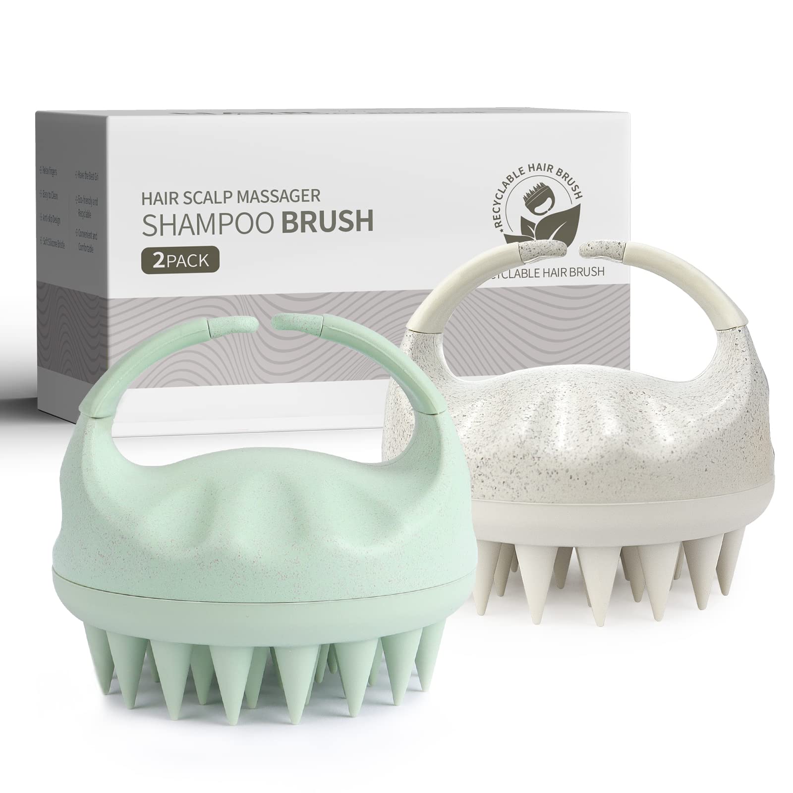 Buy now Sndyi Soft Silicone Scalp Massager for Dandruff Removal and Hair Growth - Wet Dry Scalp Exfoliator Brush for Scalp Care - Beige at indiglob india