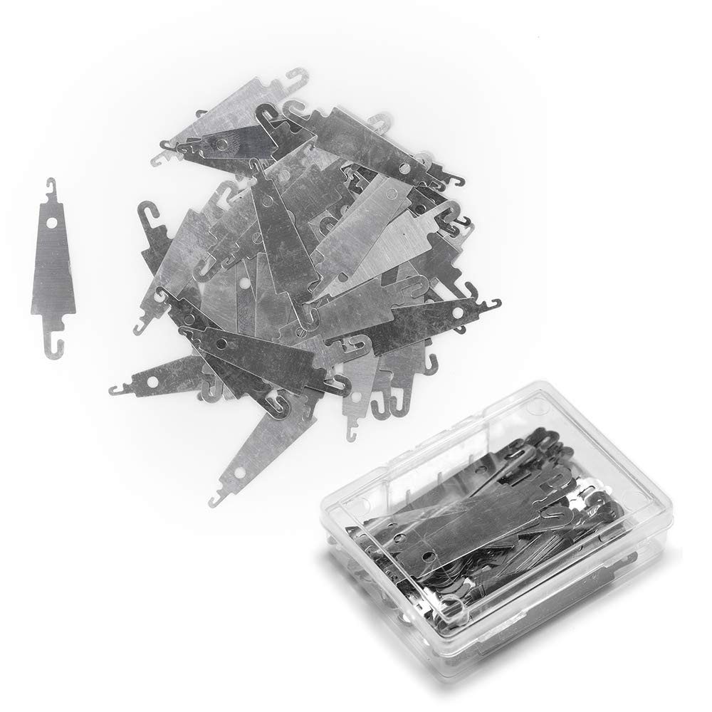 Jofefe 60Pcs Stainless Steel Needle Threader Embroidery Cross Stitch Needle-Threading Tools for Large Eye Needles Hand DIY Sewing with Clear Box for Keep it in Place