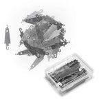 Jofefe 60Pcs Stainless Steel Needle Threader Embroidery Cross Stitch Needle-Threading Tools for Large Eye Needles Hand DIY Sewing with Clear Box for Keep it in Place