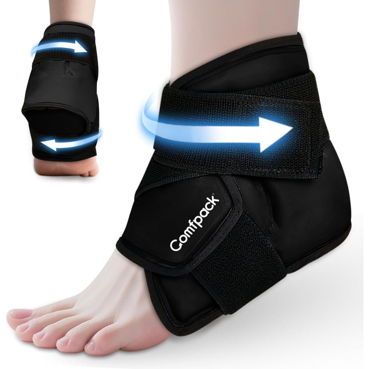 Buy now Heel Ice Pack Wrap for Plantar Fasciitis Relief, Ankle Ice Pack Wrap for Swelling, FSA Eligible, Reusable Gel Cold Pack for Foot Pain Relief, Achilles Tendonitis, Ankle Sprain, Heel Pain Black at indiglob india