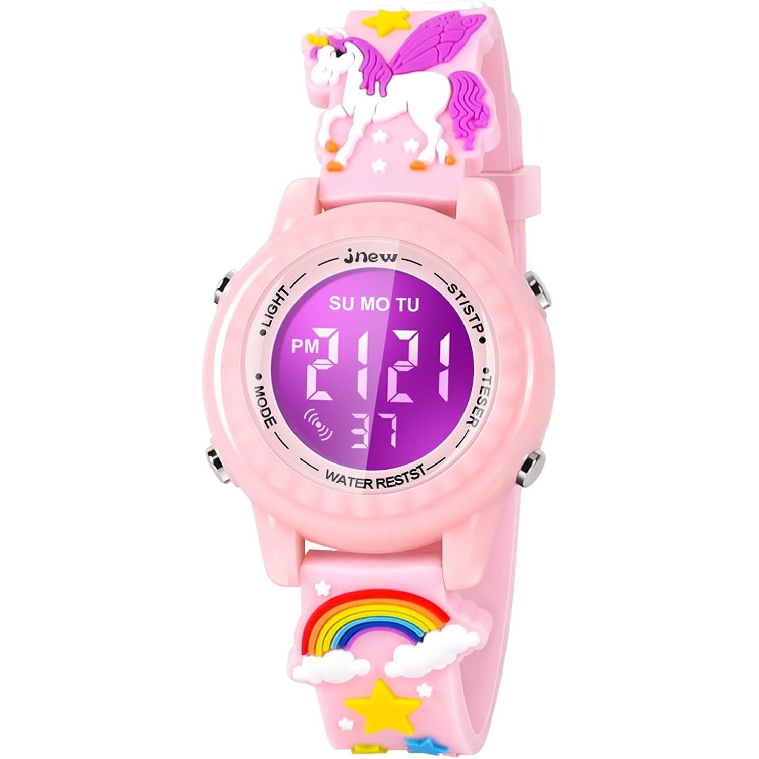 Buy now 3D Cartoon Waterproof Kids Watches with Alarm - Best Toys Gifts for Girls Age 3-10 Light Pink at indiglob india