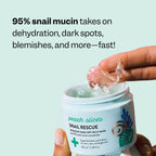 Peach Slices - Snail Rescue Intensive Wash-Off Jelly Mask (3.38 oz) - 95% Snail Mucin Concentrate - Gentle, Clear Skin - Cica, Birch Juice & Licorice - Clean & Cruelty Free - Korean Skin Care & Beauty