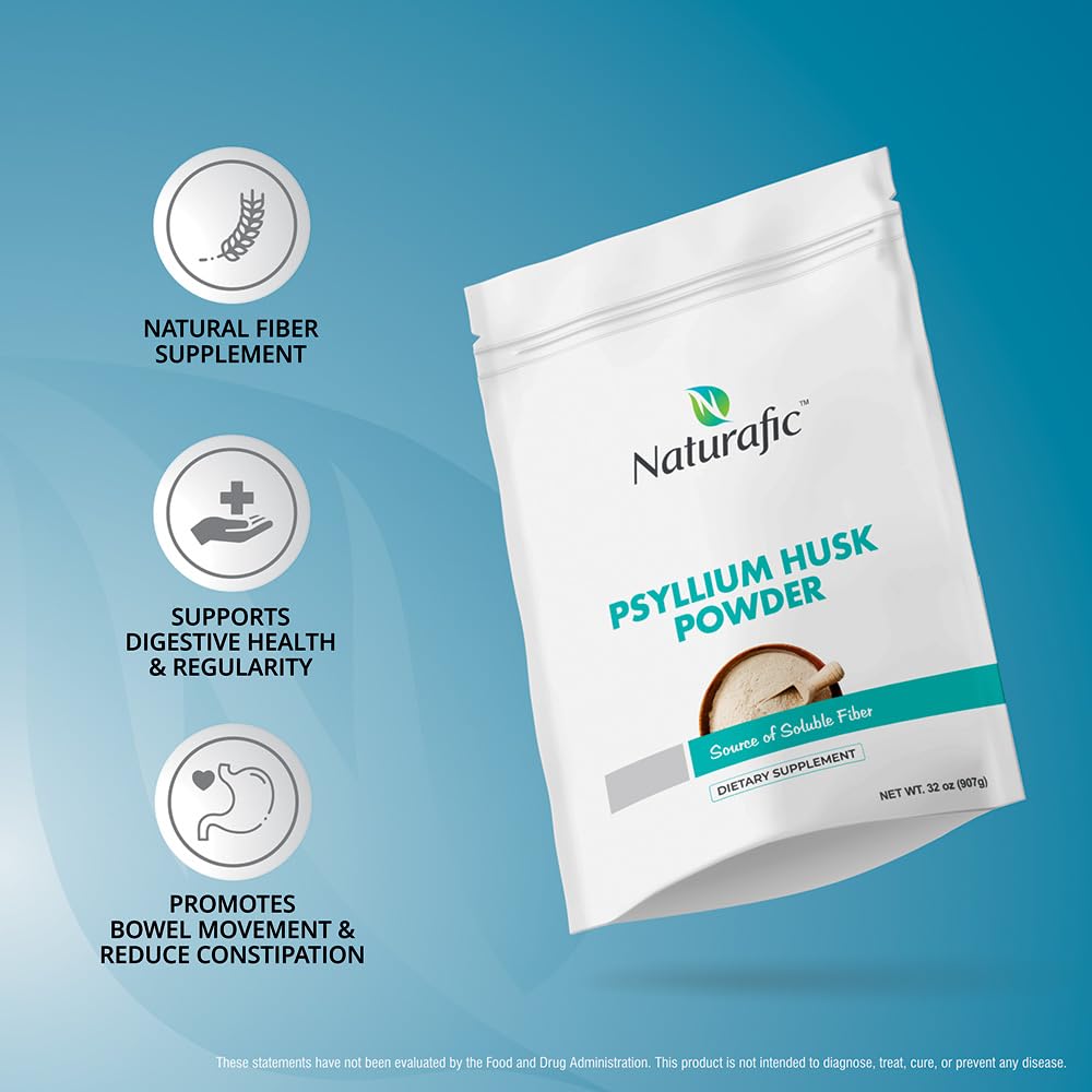 Psyllium Husk Powder Unflavored – Digestive Fiber Supplement for Bowel Regularity & Gut Health – Non-GMO, Gluten-Free, Vegan, Keto Friendly – 32oz