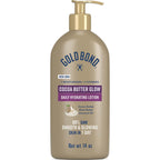 Gold Bond Cocoa Butter Glow Daily Hydrating Lotion for Gifting, 14 Oz | Body lotion with Shea Butter, Cocoa Butter & Coconut Oil, dermatologist-tested, no parabens, phthalates, dyes, 24hr moisture
