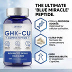LEVADI GHK-Cu Copper Peptide Supplement, 120 Vegan Capsules