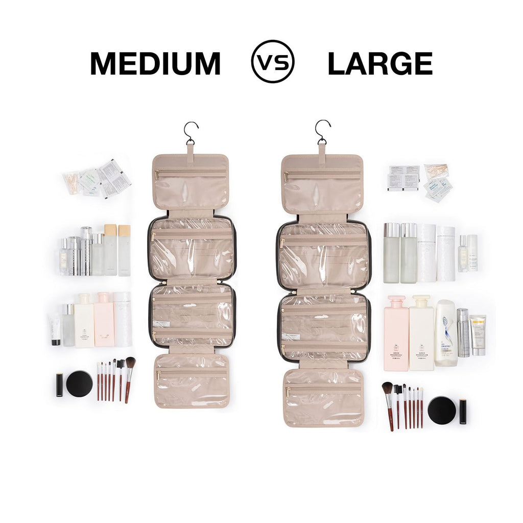 Buy now BAGSMART Toiletry Bag Travel Bag with Hanging Hook, Water-resistant Makeup Cosmetic Bag Travel Organizer for Accessories, Shampoo, Full-size Container, Toiletries (Baby Pink, Medium) at indiglob india