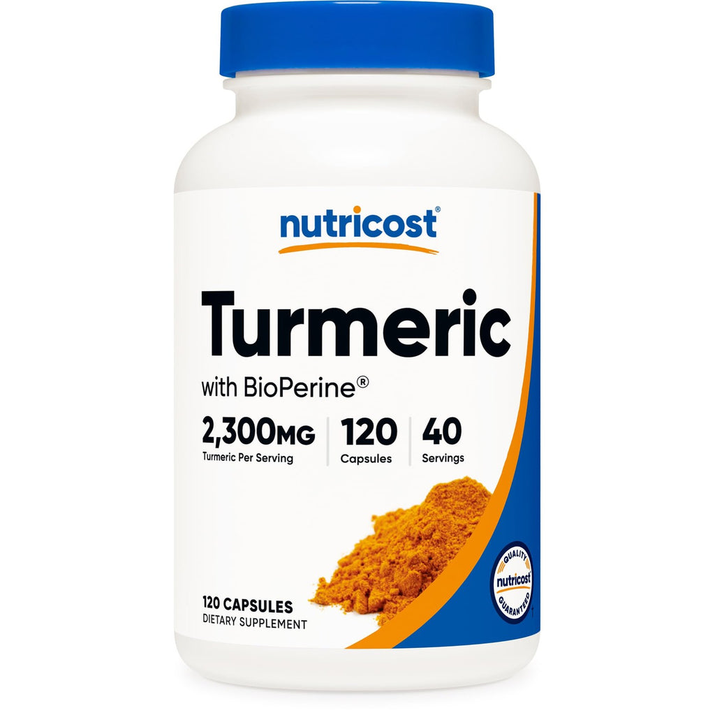 Nutricost Turmeric Curcumin with BioPerine, 2300mg, 120 Capsules, GMO-Free | 95% Curcuminoids, Veggie Capsules, 767mg Per Cap, Gluten Free
