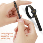 Ring Sizer Measuring Tool Kit, 27 PCS Premium Stainless Steel Measuring Ring Tool, US Ring Size 0-13 with Half Size, 2 PCS Reusable Finger Size 1-17 USA Rings Size with Magnified Glass