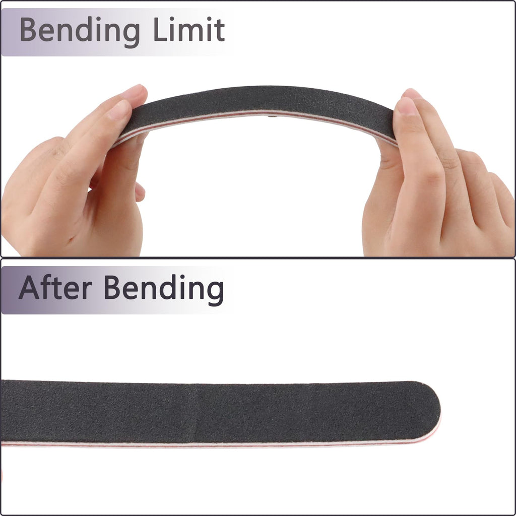 Nail File and Buffer Block, Professional Manicure Tools Kits, 100/180 Grit, Black Nail Pedicure File and Sanding Buffing Grinding Plisher File