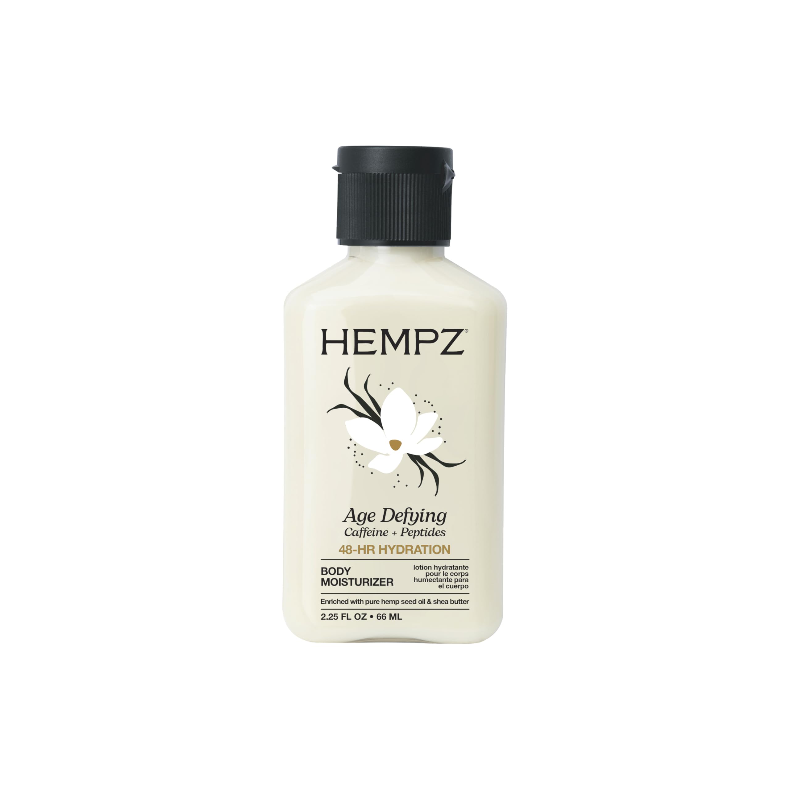 Hempz Age-Defy Body and Hand Lotion for Dry Skin, for Cracked & Crepey Skin, Quick Absorption Moisturizer, Large 17 oz | Pure Hemp Seed Oil for Dryness with Peptides & Caffeine, Ginseng, 48-Hour Hydration, Vegan & Cruelty-Free, Paraben-Free