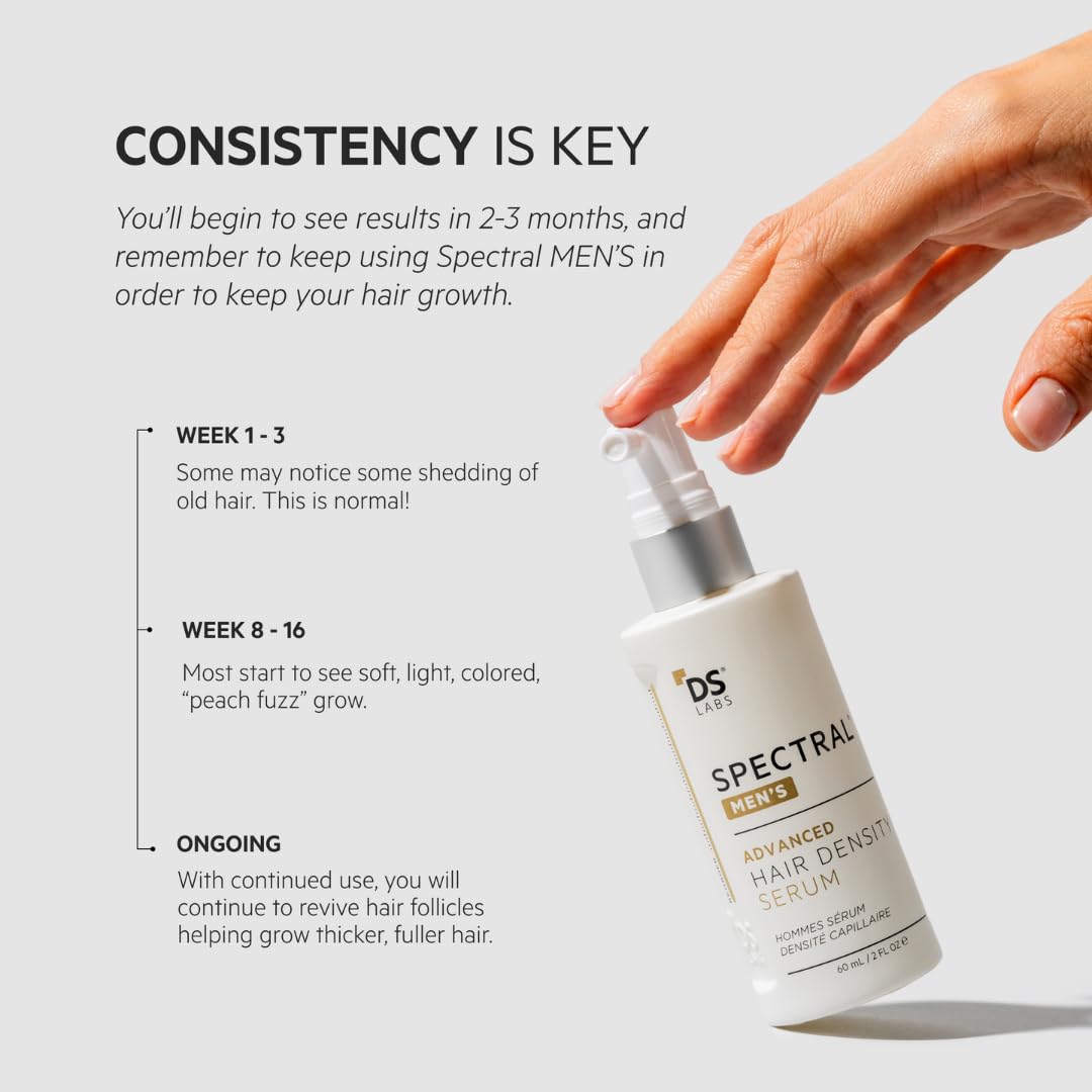 DS Labs Spectral Men's Hair Density Serum for Thinning Hair, Non-Greasy, 60 mL
