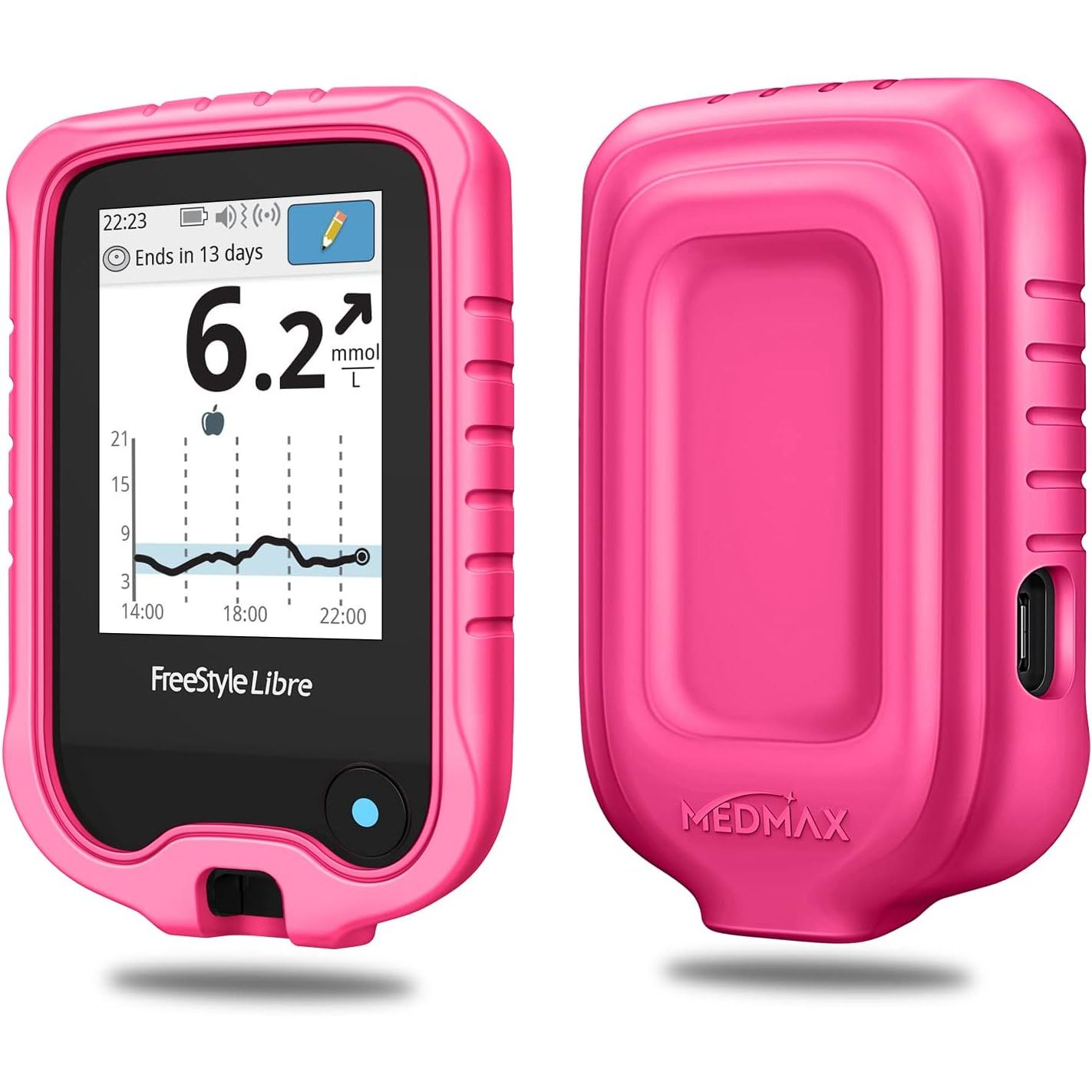 Buy now Silicone Case for Freestyle Libre 3 2 / Libre Reader, Lightweight Shockproof Anti Slip Protective Cover Soft Gel Skin with Raised Bezel (Black) Magenta at indiglob india